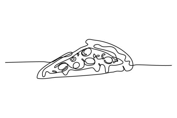 A Continuous Line Illustration of Pizza: Reviewing This Graphic