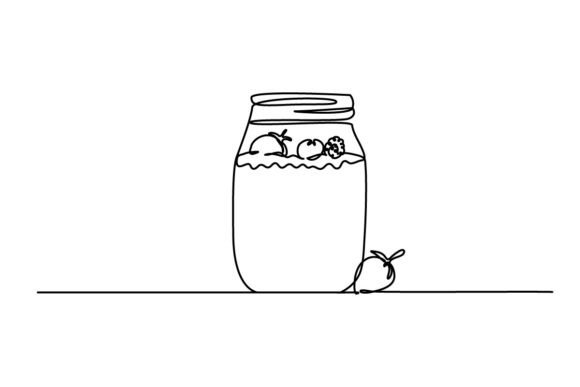 A Continuous Line Strawberry Smoothie Graphics Illustration Review for Crafters