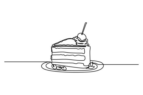Cake Slice One Continuous Line