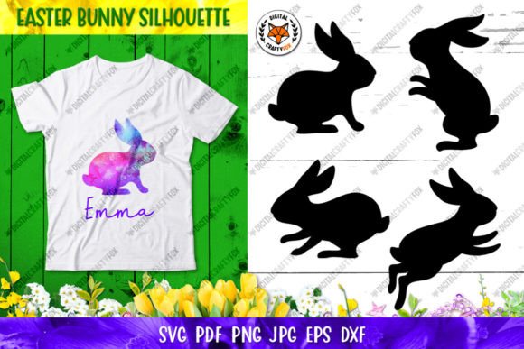 Easter Bunny Silhouette SVG Graphics for Branding