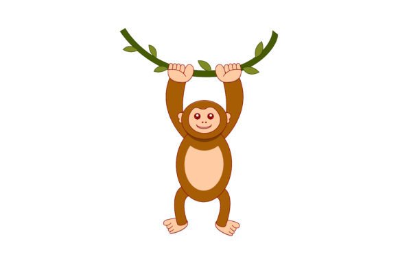 Graphic Illustration: The Playful Monkey Hanging Icon
