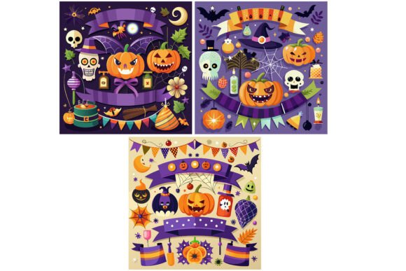 Halloween Banners and Ribbons Graphics & Illustrations