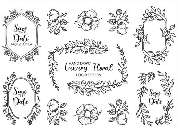 Hand Drawn Floral Decorative Elements