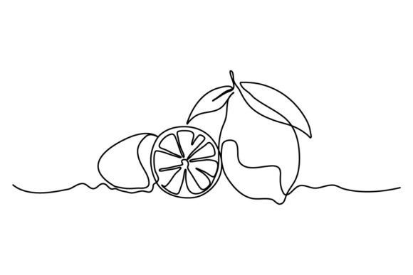 Lemon One Continuous Line Graphics for Editorial Illustrations