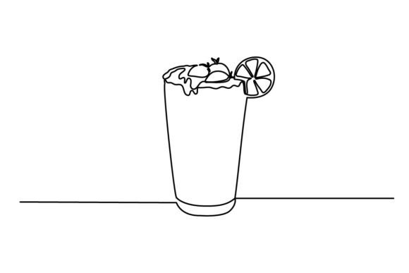 One Continuous Line Smoothie Graphics for Handmade Crafts