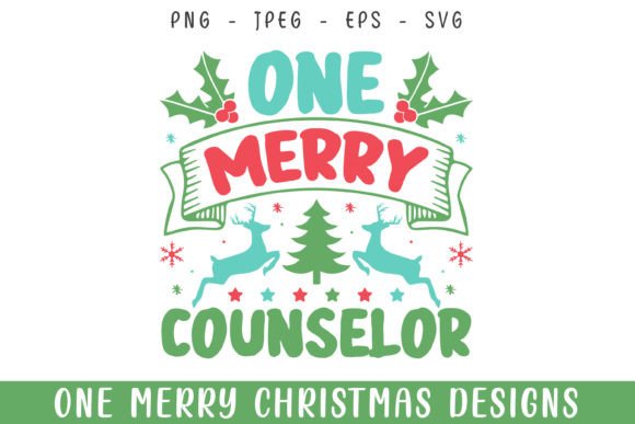 One Merry Counselor Christmas Decorative Graphics & Crafts