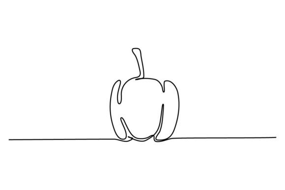 Peppers One Continuous Line: Minimalist Illustration & Graphics