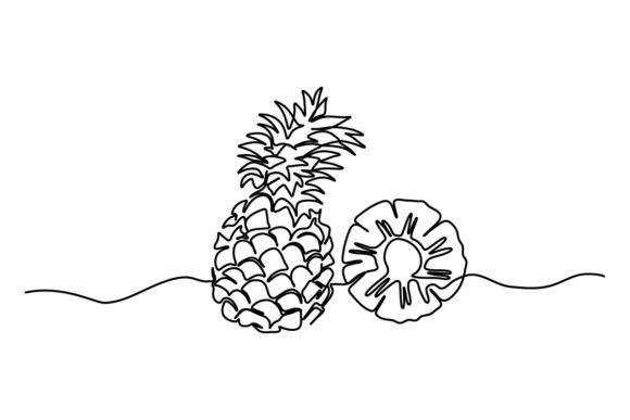 Pineapple One Continuous Line Graphics & Illustrations Review