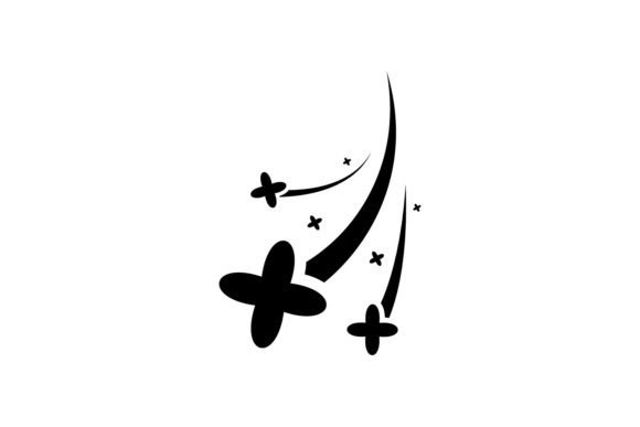 Shooting Star Silhouette Design Decor: Graphics & Illustrations
