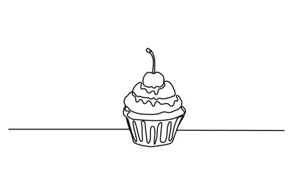 The Continuous Line Cupcake: A Versatile Branding Graphic