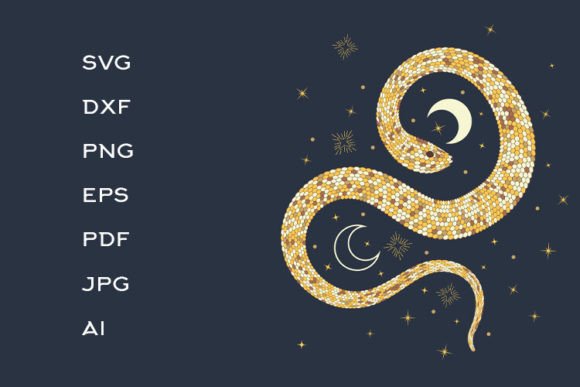The Yellow Gold Snake Sublimation Asset for Graphics and Illustrations