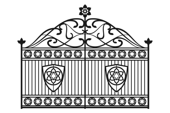 Wrought Gate Black Silhouette Graphics for Crafters